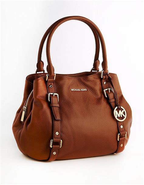 michael kors leather satchel brown|Michael Kors large satchel handbag.